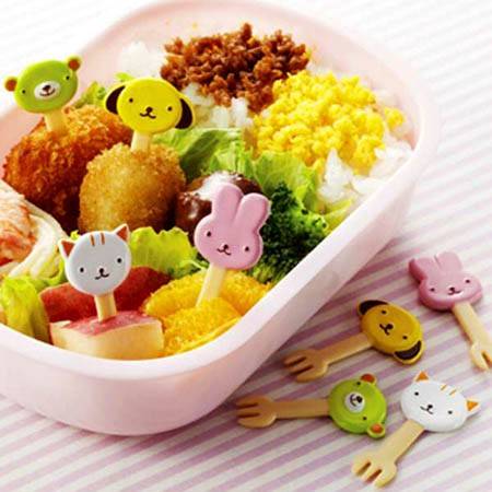 Japanese Bento Box Accessories Food Pick Cute Animal Fork 8 pcs fo
