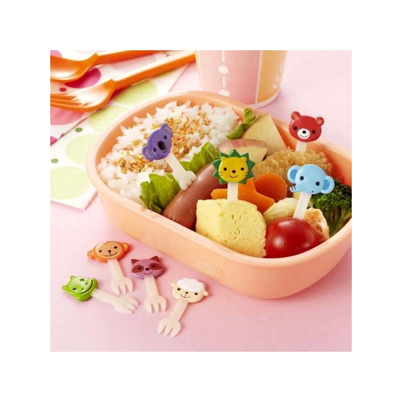 desinfektionsmiddel Diplomati Sociale Studier Japanese Bento Box Accessories Food Pick Cute Animal Fork 8 pcs fo...