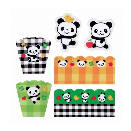 Panda Microwavable Bento Baran Food Partition Sheet Set 18pcs
