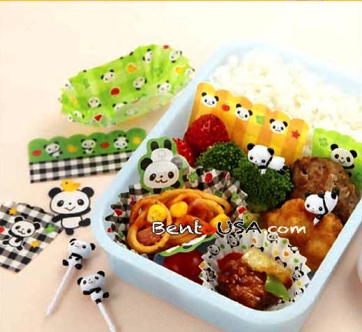 Torune Lunch Bento Kitchen Accessory 3D Food Pick and Fork Panda Cup 8pcs 