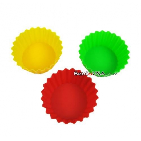 Oval Shape Silicon Food Cup for Bento Box 3pc S-3464 
