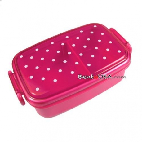 Japanese Microwavable 1 Tier Bento Box Lunch Box Polka Dot Pink 