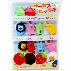 Japanese Bento Food Pick Cute Circus Animal 10 P