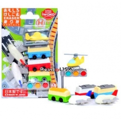 Cute Japanese Puzzle Eraser Set Collectible Vehicle
