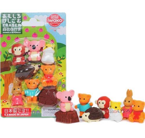 Details about   Toy IWAKO Japanese  Animal Eraser 6 pcs Set s6152  Free shipping 