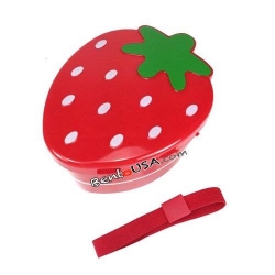 Japanese 2-tier Bento Lunch Box Strawberry Red