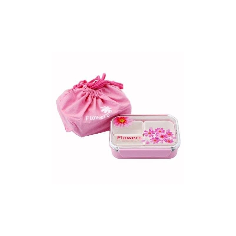 Dandat 3 Pcs Preppy Lunch Pink Bag Lunch Bento Box with
