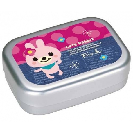 Aluminum Bento Lunch Box Cute Pink Rabbit