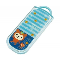 Japanese Bento Fork Spoon Chopsticks and Case 4 in 1 Lucky Bear