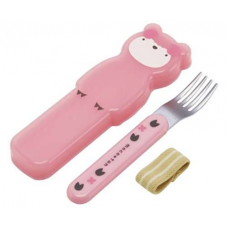 Japanese Bento Fork with Case and Strap Pink