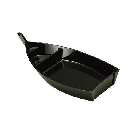 Japanese Plastic Lacquer Sushi Boat Black 11 inches