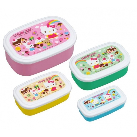 Microwavable Nested Container 4pcs Hello Kitty Oval