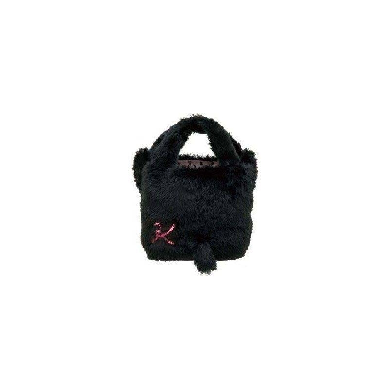 Multi Purpose San-X Kutushitanyanko Plush Furry Tote Bag for Bento...