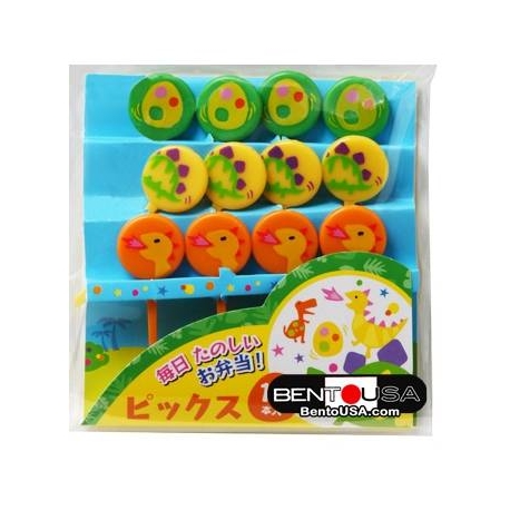 Japanese Bento Cute Food Pick Dinosaur Dino Eggs 12P