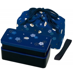 Bento Lunch Box Designer Set Blue Rabbit Set Rectangle Blossom