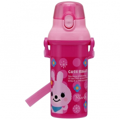 Cute Pink Panda Water Bottle 480ml Lock Top