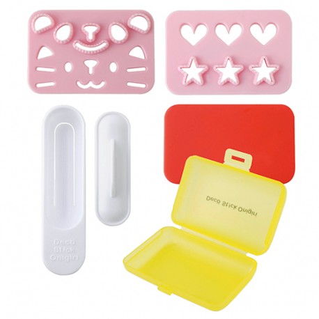 Long Rice Ball Mold and Animal Cheese Cutter Set with Case