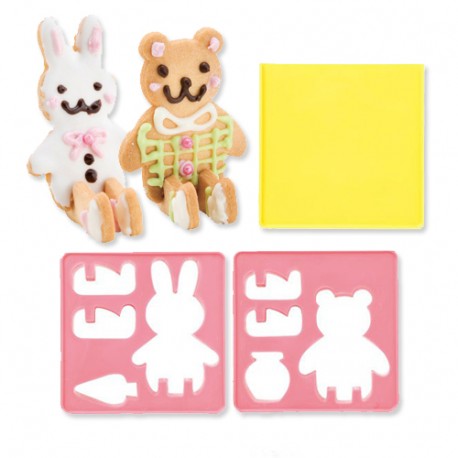 Japanese Bento Cookie Cutter Set 3D Bear Rabbit