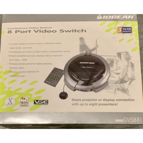 OGEAR GVS881 8-port Video Switch New