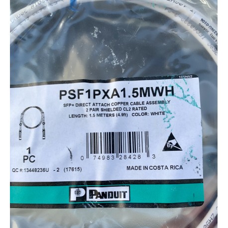 Panduit PSF1PXA1.5MWH Twinaxial Network Cable 10GB 1.5 meters NEW