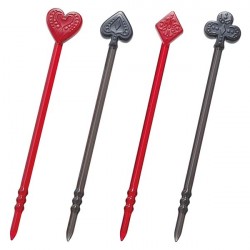 Made in Japan Long Food Pick - Spades Hearts Diamonds Clubs