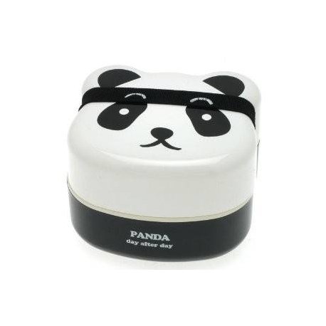 Japanese Bento Box 2 tier Lunch Box with Strap Panda Face