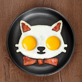 Breakfast Silicone Egg Cooking Mold - Funny Side Up Cat